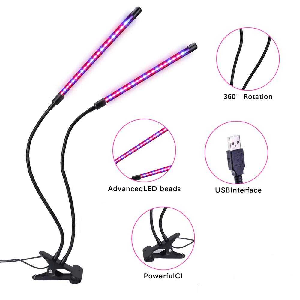 (BISA COD) FTIHSHP DQOK Grow Light LED USB Flexible Phytolamp 3 Color Spectrum 40W 5V - LD7448