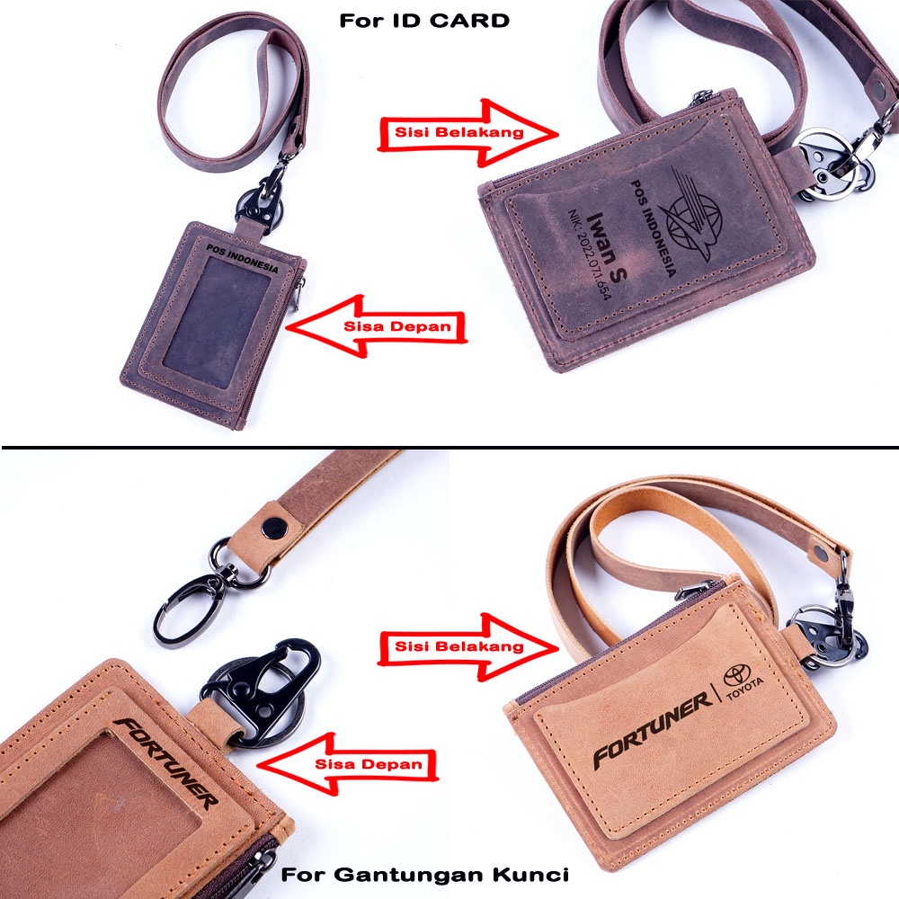 ID02 - NAME TAG ID CARD HOLDER LEATHER PREMIUM MULTIFUNGSI DESIGN elegan dan eksklusif BAHAN KULIT ASLI - by CS1