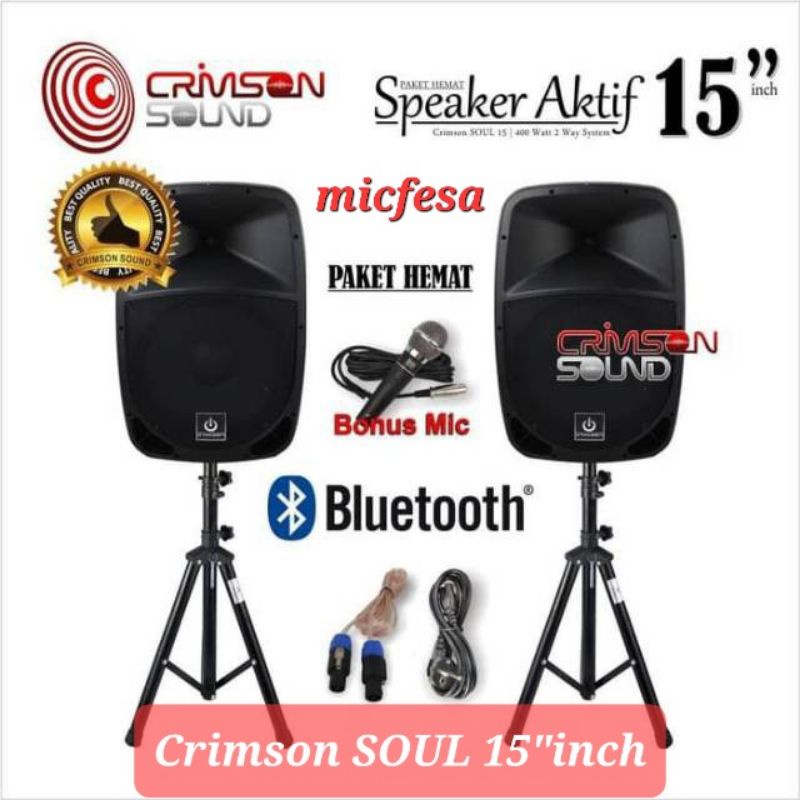Speaker Active Pasif CRIMSON 15 inch Type SOUL 2x200Watt