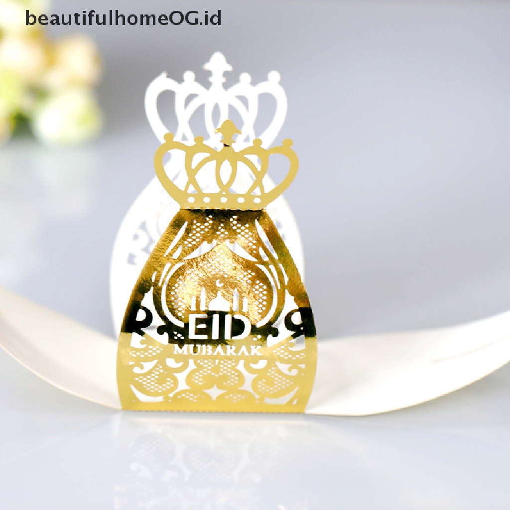 // Beautifulhomeog.id// 10Pcs EID Mubarak Candy Box Gift Packaging Kotak Tas Perlengkapan Ramadhan Kareem **
