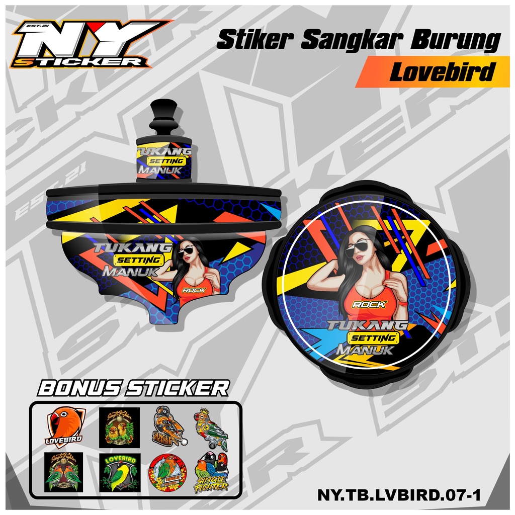 Sticker Decal Sangkar Lovebird Model Batman - Stiker Tebok Lovebird Tipe Batman 07