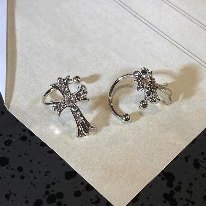 Keren Chic Zirkon Croxin Cross Ear Clip Untuk Wanita Tanpa Telinga Piercing Cuff Earrings Karakter Earring Perhiasan Aksesoris Pesta