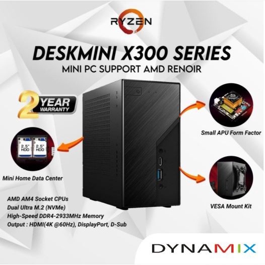 ASROCK DeskMini X300 Mini PC (AMD Zen Powered PC) - AMD Renoir Support | PC Mini Barebone Kosongan