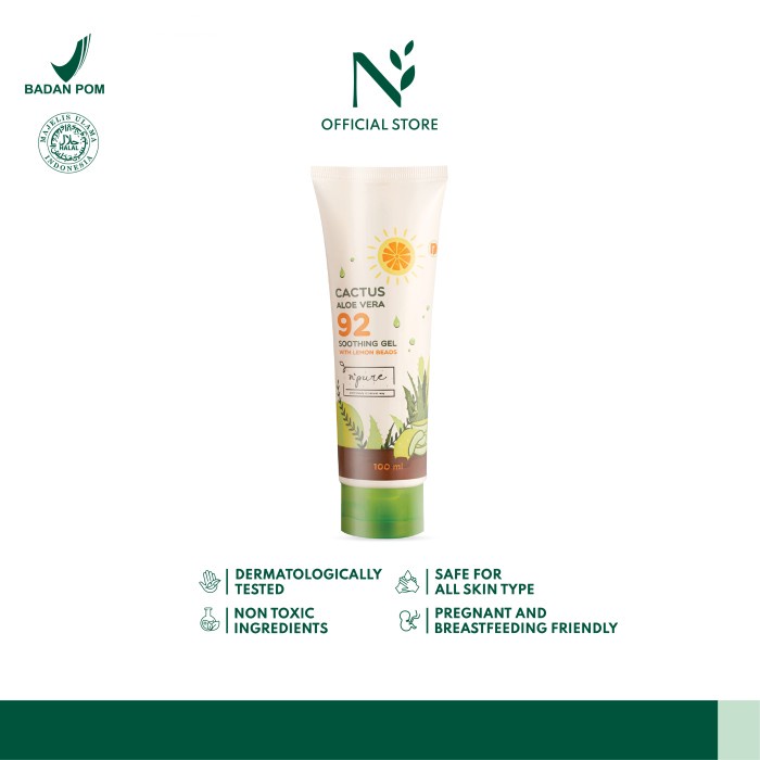 NPURE Cactus Aloe Vera Soothing Gel 100 ml (Tube Travel Size)