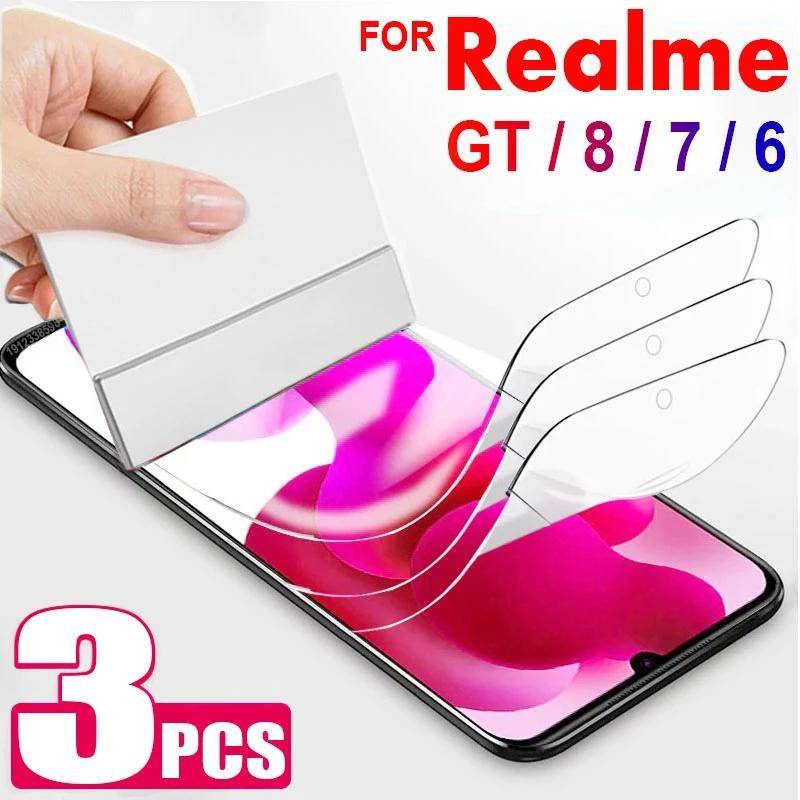 3pcs Film Hydrogel Untuk OPPO Realme 87 6 Pro 7i 6i 6s C2 C3 C11 C17 C21 Pelindung Layar Untuk OPPO Realme XT X2 X7 X50 Pro X50M GT Neo Film