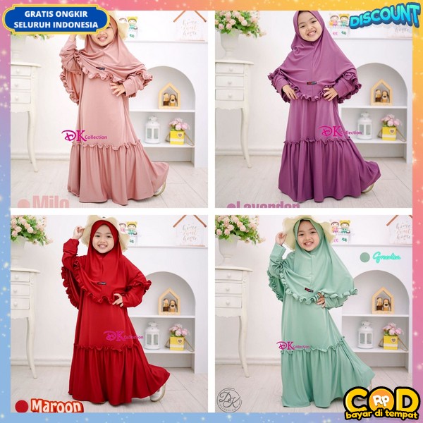 Bj Ghamis Ansk Polos Bj Gamis Ank Remaja Tanggung Gamis Anak Perempuan Murah Pakaian Muslim Anak Cew