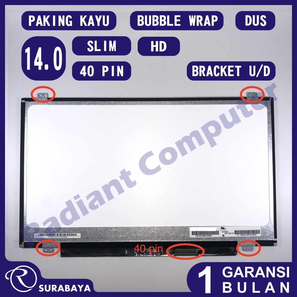 LCD LED 14.0 Slm 40 pin LTN140AT12 LTN140AT28 HSD140PHW2-A00