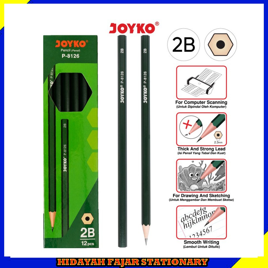 

Pensil 2B / Pencil / Pensil 2b Joyko P-8126 12 PCS