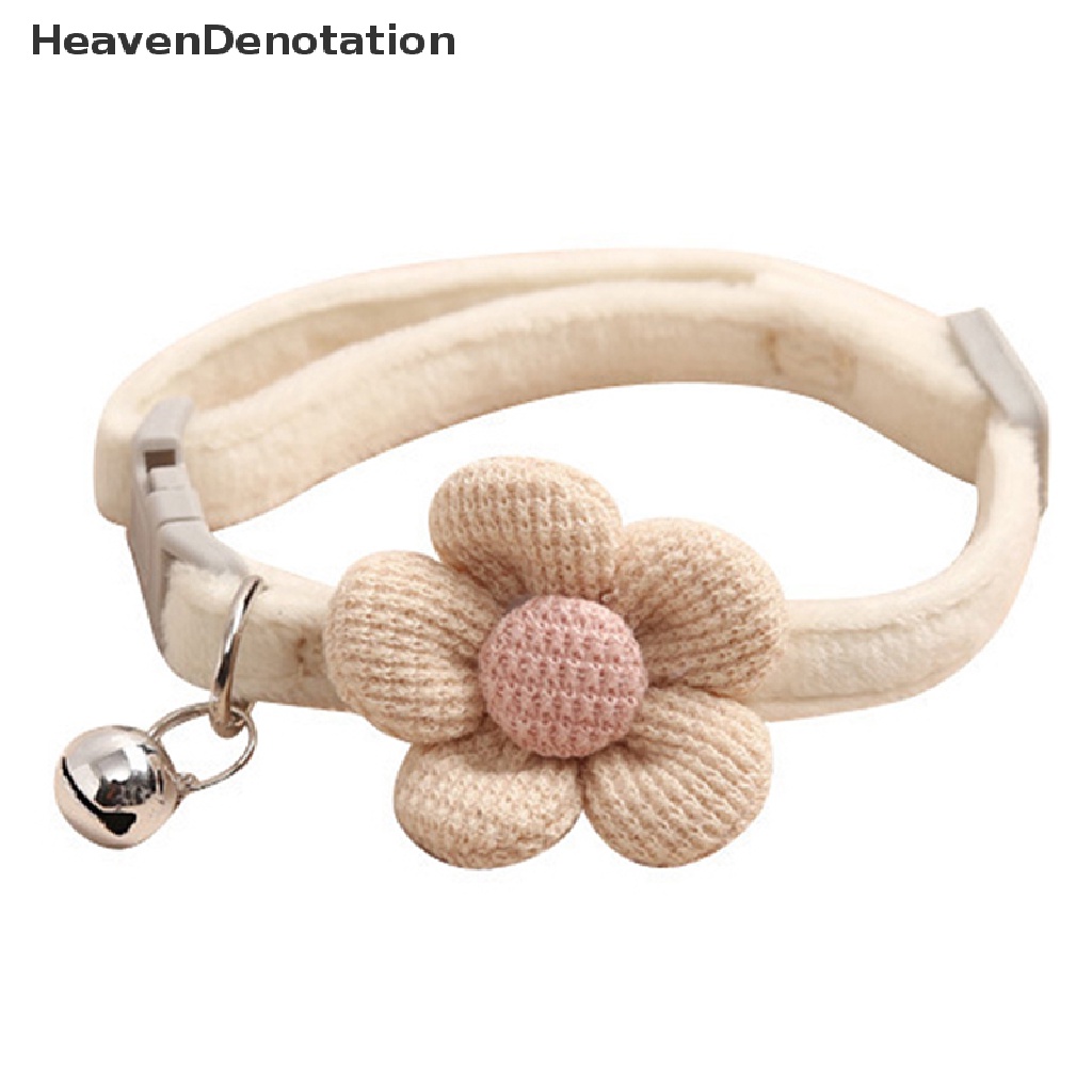 [HeavenDenotation] Cat collar multicolor cute flower pet cat collar Kerah Kucing Lucu Kartun Bunga bell collar Kucing Kalung Anjing Anjing Perlengkapan HDV