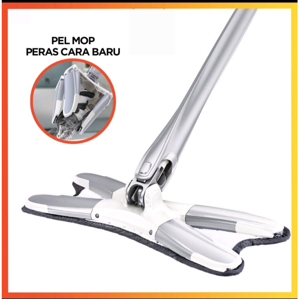 Alat Pel peras Praktis mop magic bentuk Light X-shape Mop/ pel putar twist mop