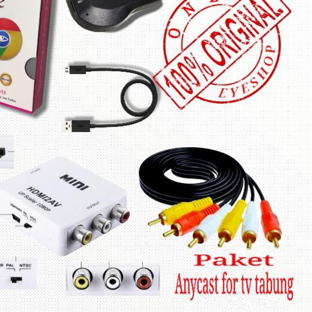 ➻ SATU PAKET ANYCAST DONGLE HDMI KEUNTUK DENGAN TV TABUNG WIRELES ➬