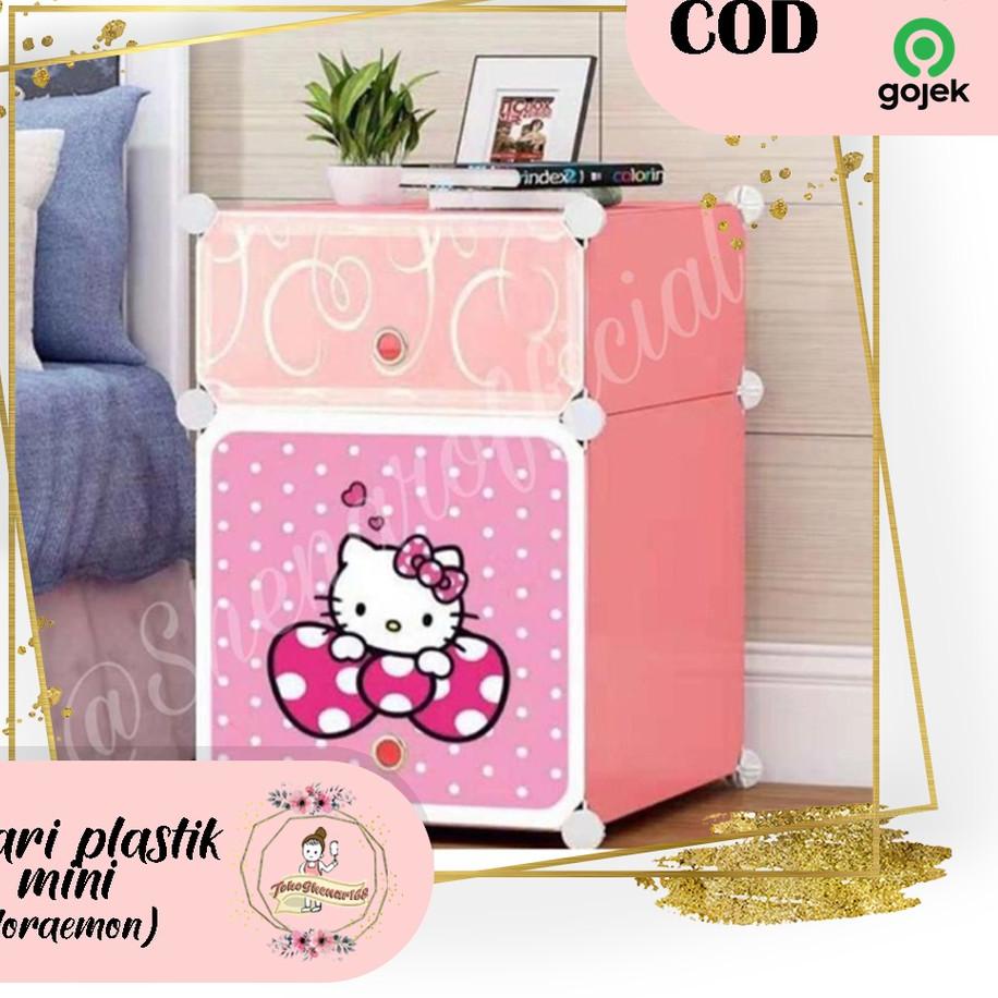 ❉ LEMARI SISI RANJANG PLASTIK/LEMARI PAKAIAN PORTABLE (LEMARI PLASTIK MINI-DORAEMON),SHENAR ✈