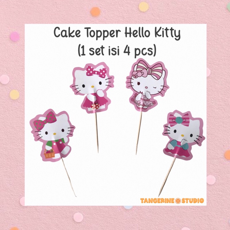 Cake Topper Hello Kitty | Topper Kue Ulang Tahun Motif Hello Kitty