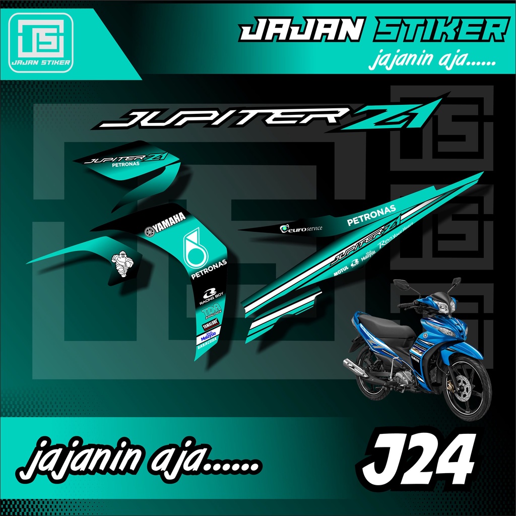 Striping stiker variasi motor jupiter z1 motif petronas kode j24