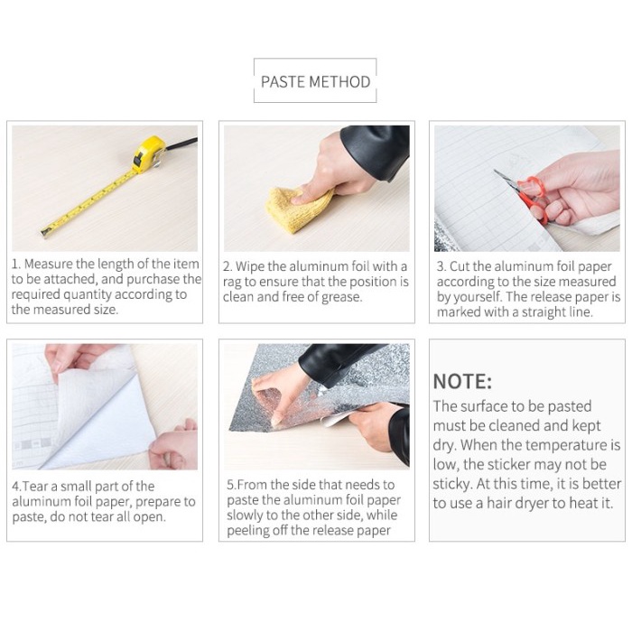 Stiker Wallpaper Aluminium Foil Dapur Sticker Tahan Air Minyak Panas - Cubic, 100 x 60 CM