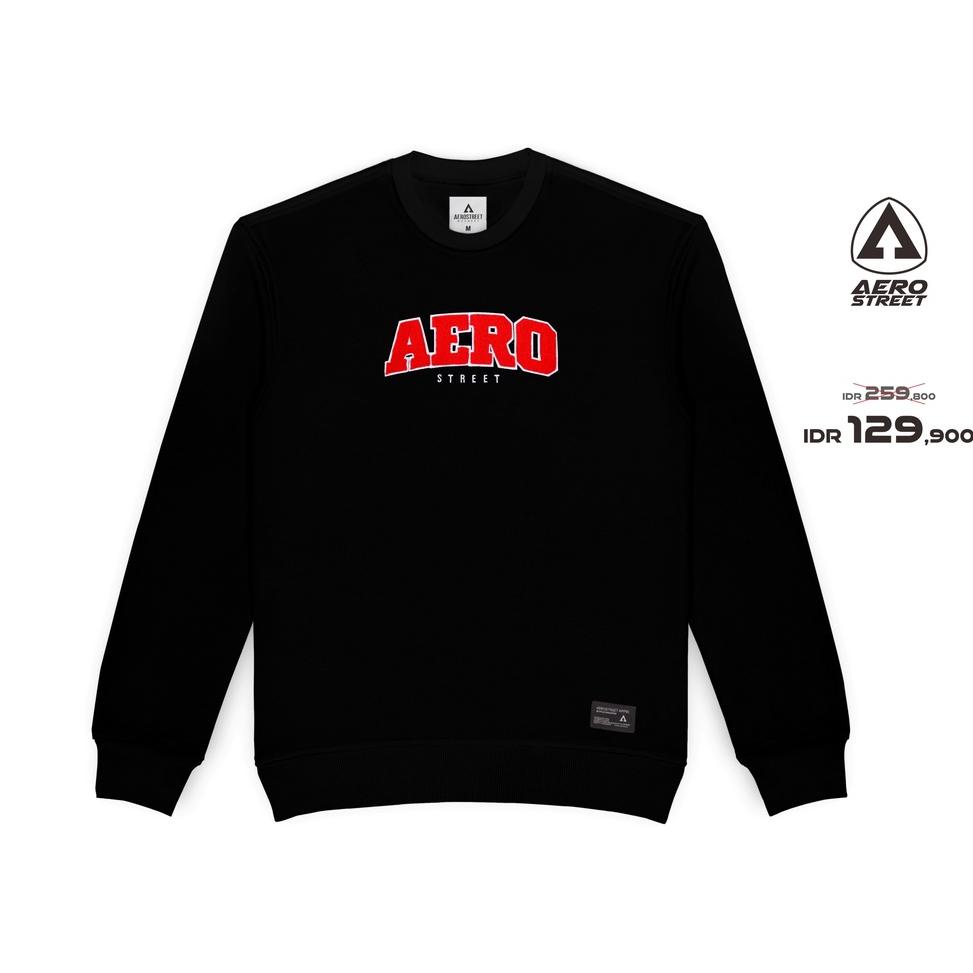 TERBARU Aerostreet Crewneck Aero Basic Hitam Sweater Sweatshirt BAAAA