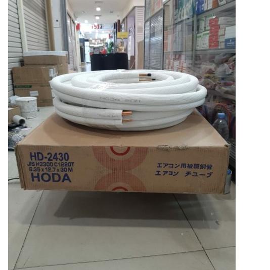 ➬ HODA pipa AC 1,5/2PK 1/4×1/2 meteran selang AC rumahan split tebal original hoda ☞