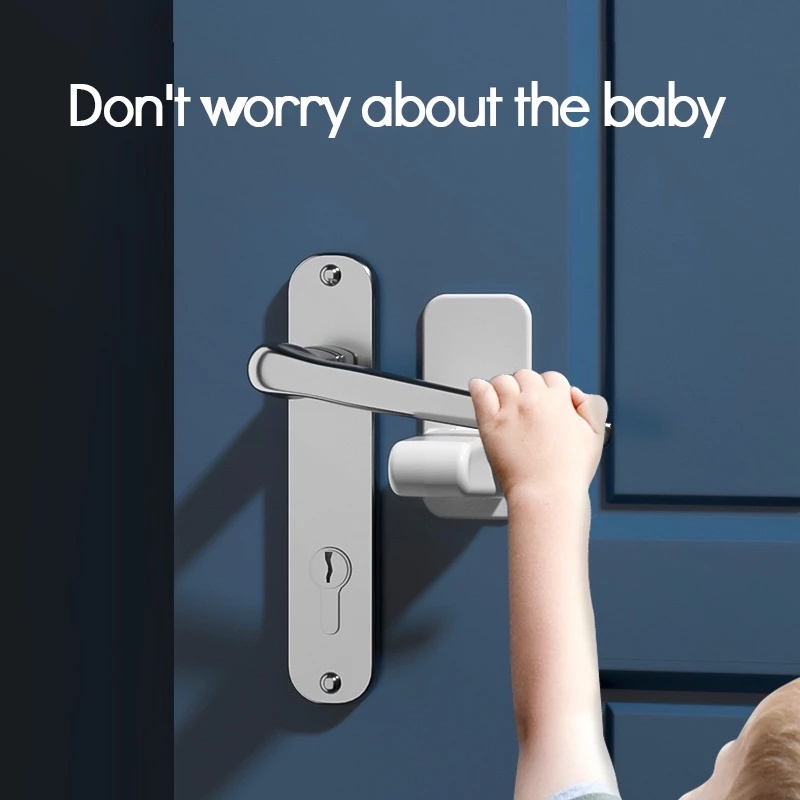 Universal ABS Pengaman Grendel Bayi Anak Pet Safety Lock Anti-Buka Pegangan Perangkat Perlindungan Kunci Tuas Pintu Kunci Pegangan Anti Buka Kunci Pegangan Pintu Lemari Pengaman Profesional