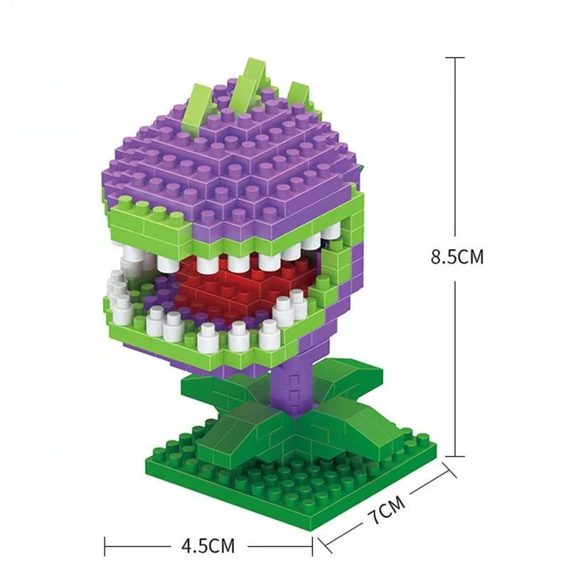 Tanaman Vs. Blok Bangunan Model Zombies Kompatibel Dengan Lego Cross-dressing Model Tanaman Partikel Kecil Puzzle Merakit Blok Bangunan