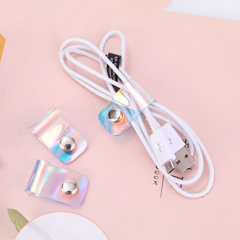 Pelindung Kabel Earphone USB Ponsel Model Laser Transparan Untuk Travel