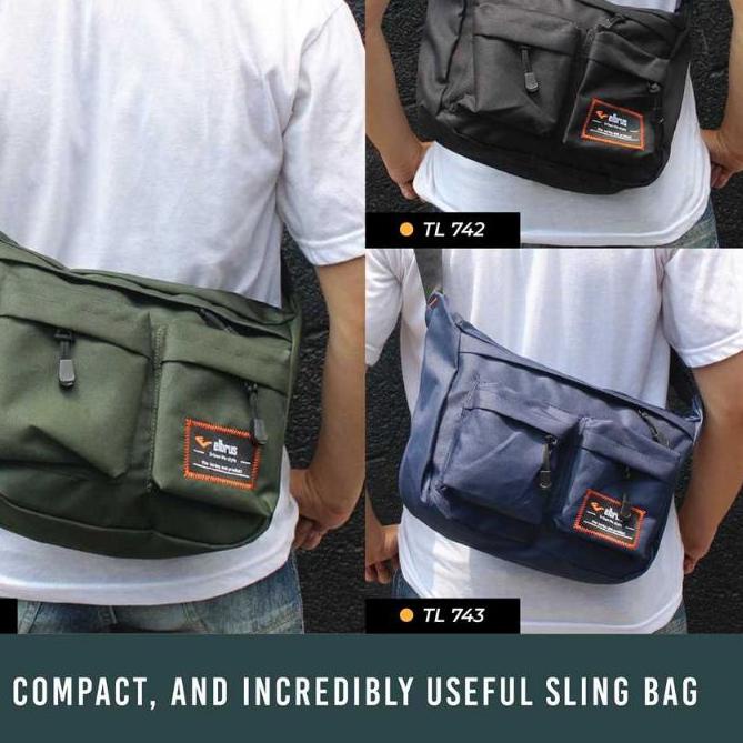 ✦ Tas Selempang Pria Sling Bag Distro Slempang Cowok Kuliah & Kerja Samping Slimbag Besar Murah ֍