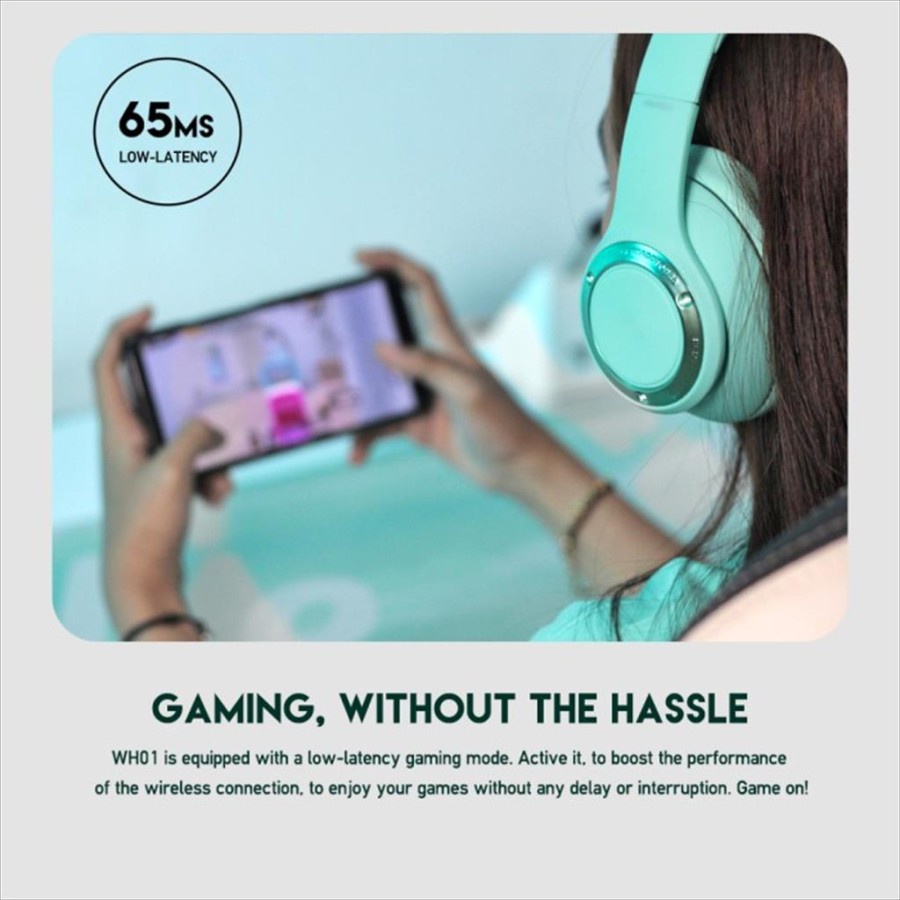 Headset Wireless Fantech WH01 Headphone Bluetooth - Sakura Pink