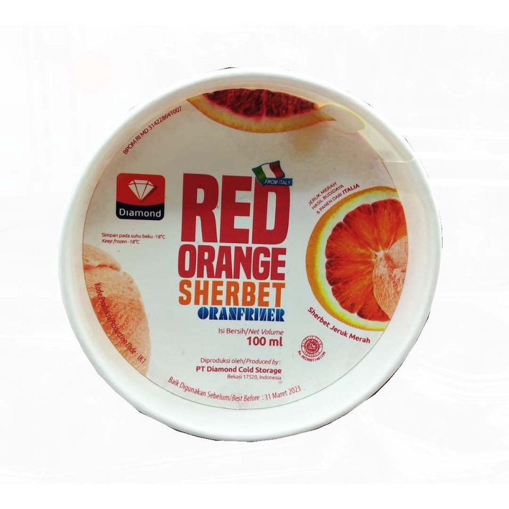 

DIAMOND ICE CREAM RED ORANGE SHERBET ORANFRIZER 100ml
