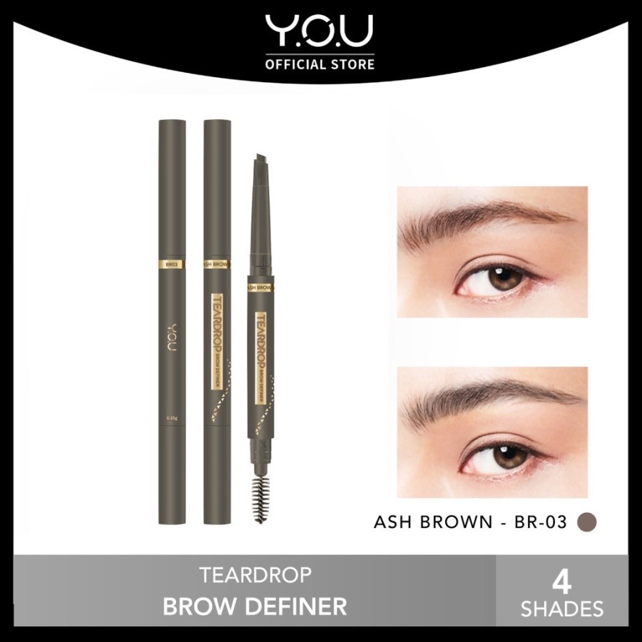 ✿ELYSABETHME✿ Y.O.U Teardrop eyebrow pensil alis serut asahan bentuk eye brow mudah original