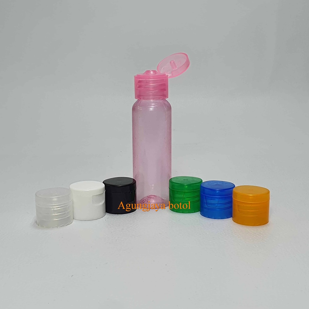 Botol Pet 30 ml BR Pink Transparant Tutup Fliptop Neck 18 / Botol Pet / Botol Kosmetik BR PET / Boto