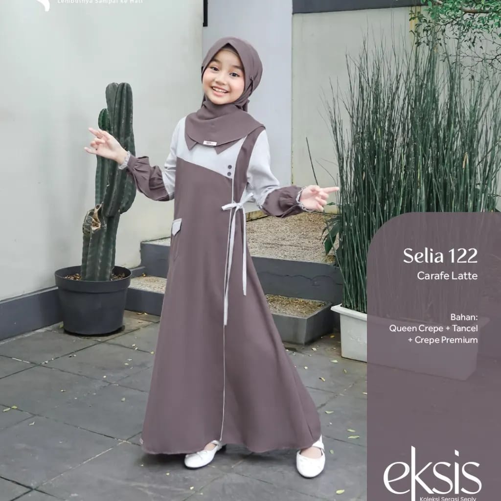 Seply Gamis Anak Eksis 200 Carafe Latte / Kaseo 169  - Kliko 122 - Meyra 135 - Selia 122 / Fashion M