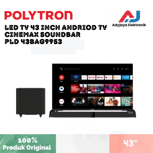 LED TV 43 Inch Polytron Android tv PLD 43BAG9953
