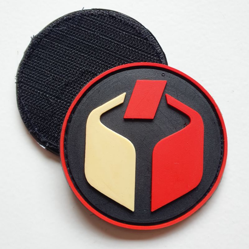 patch rubber logo panwaslu / bawaslu / bulat dasar hitam / pemilihan umum / pemilu / tempelan emblem karer velcro