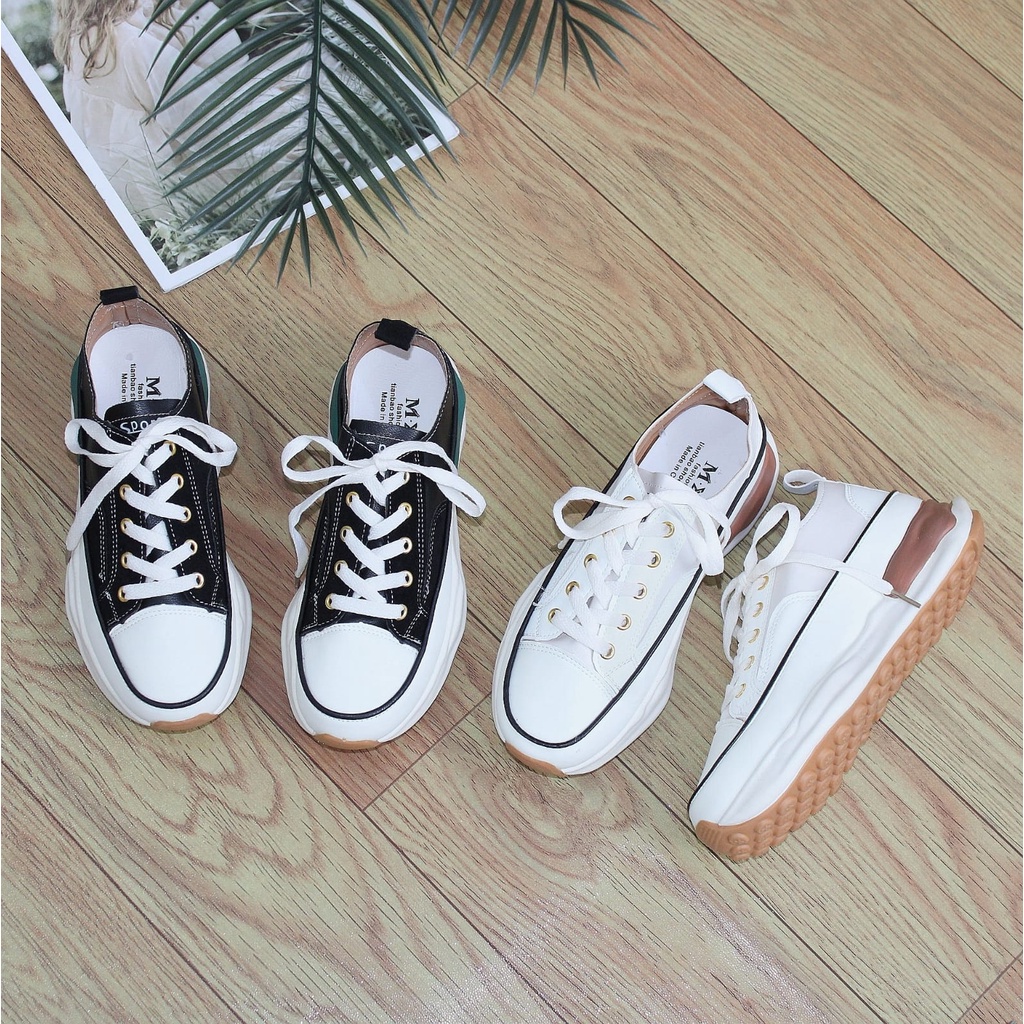 Free BOX Sepatu Sneakers Wanita Import Sepatu Kanvas Wanita Kasual Premium Quality Sepatu Kerja Wanita Sepatu Perempuan Import Sepatu Formal NSG013