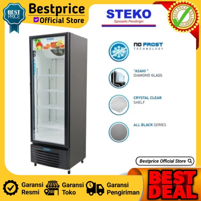 Terlaris Showcase Steko Mg 200 Kulkas Minuman Steko 4 Rak 180 Liter No Frost