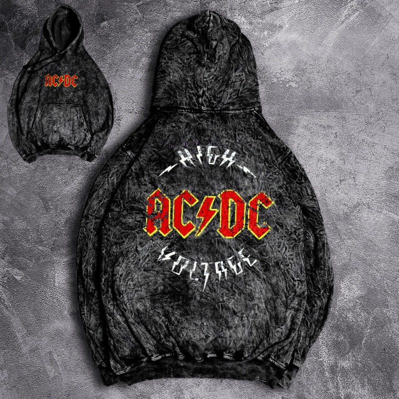 Hoodie Pria Sandwash Metal Terbaru Hits Nirvana Giutar Washed Grey Keren Kekinian