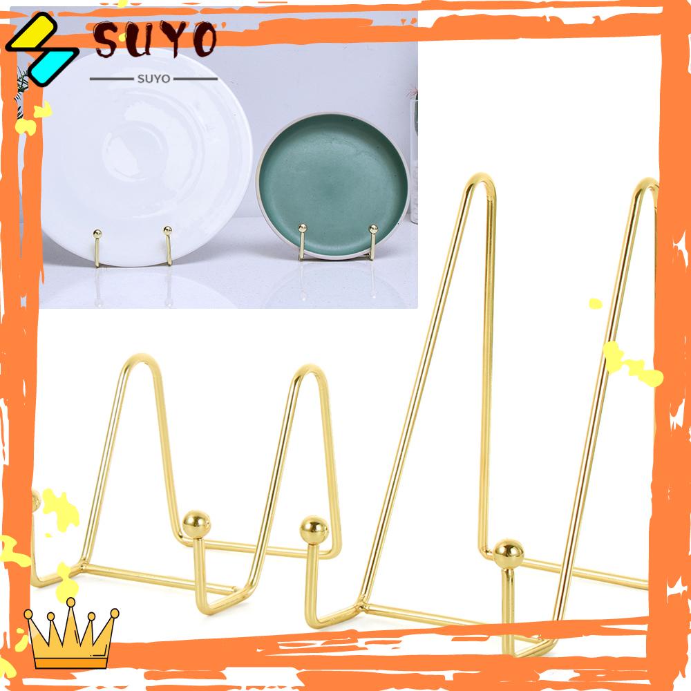 Suyo Rak Besi Piring Hias Ornamen Bracket Gold Easel Tempat Gambar Rak Penyimpanan Map Foto