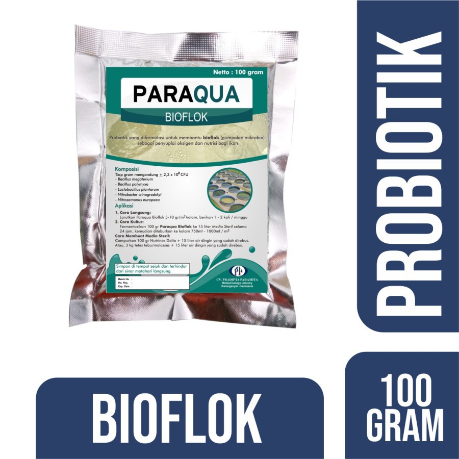 PARAQUA BIOFLOK 100 GRAM (untuk kolam bioflok)