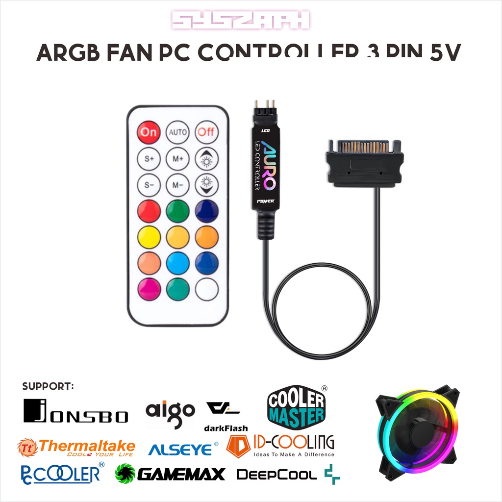 ARGB Fan PC Controller Wireless Remote RF14 Molex 5v LED Strip 3 Pin For JONSBO Cooler Master ID Coo