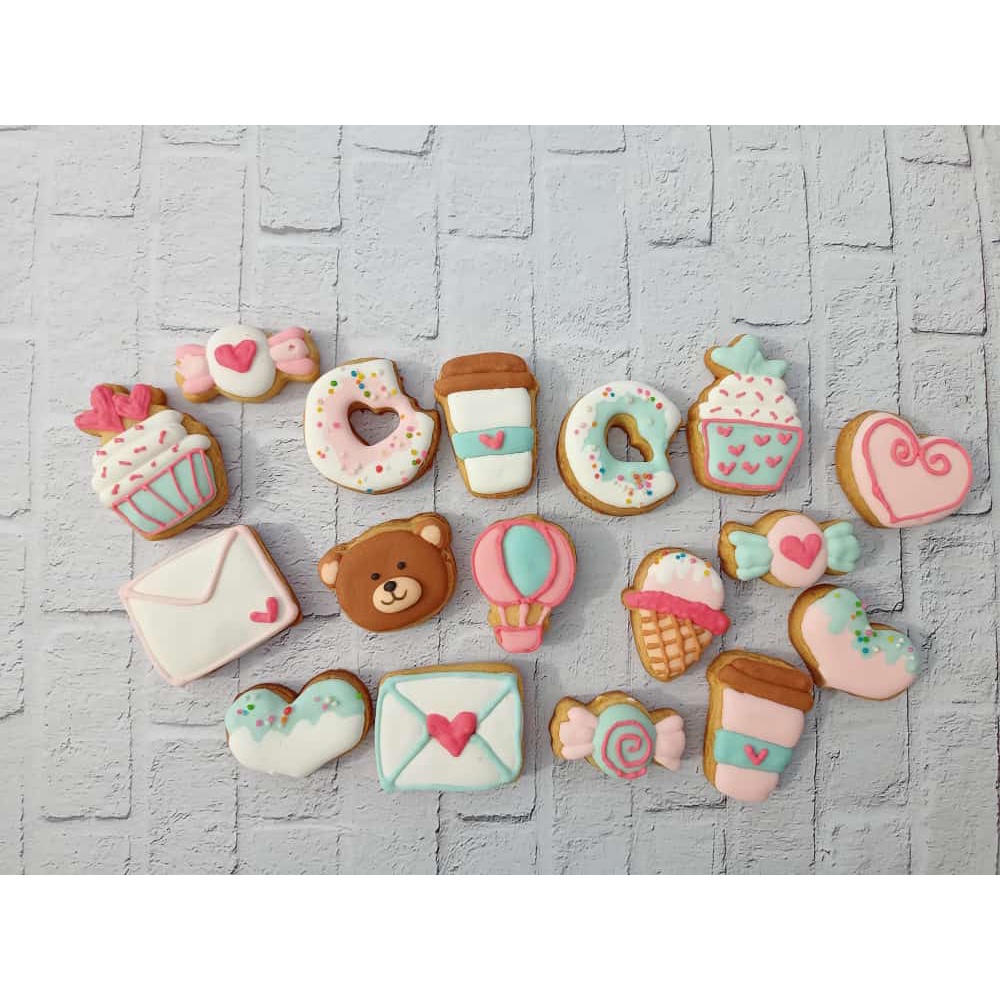 

SATUAN Cookies Valentine / Valentine Mini Cookies / Mini Kukis Valentine / Cookies Valentine / Cookies Hias Valentine