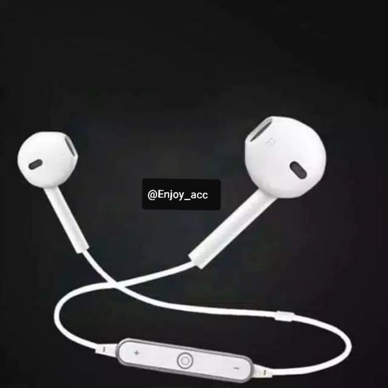 [ AB ] - HEADSET HF EARPHONE HANDSFREE BLUETOOTH WIRELESS S6 TANPA KABEL CHARGER