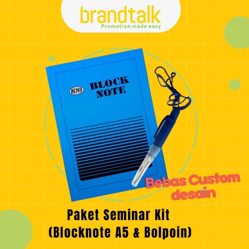 

Souvenir Seminar Kit Murah / Notebook Pulpen Seminar / Paket Seminar Kit Ekonomis isi 2 - Blocknote A5 & Bolpoin Boss Tali