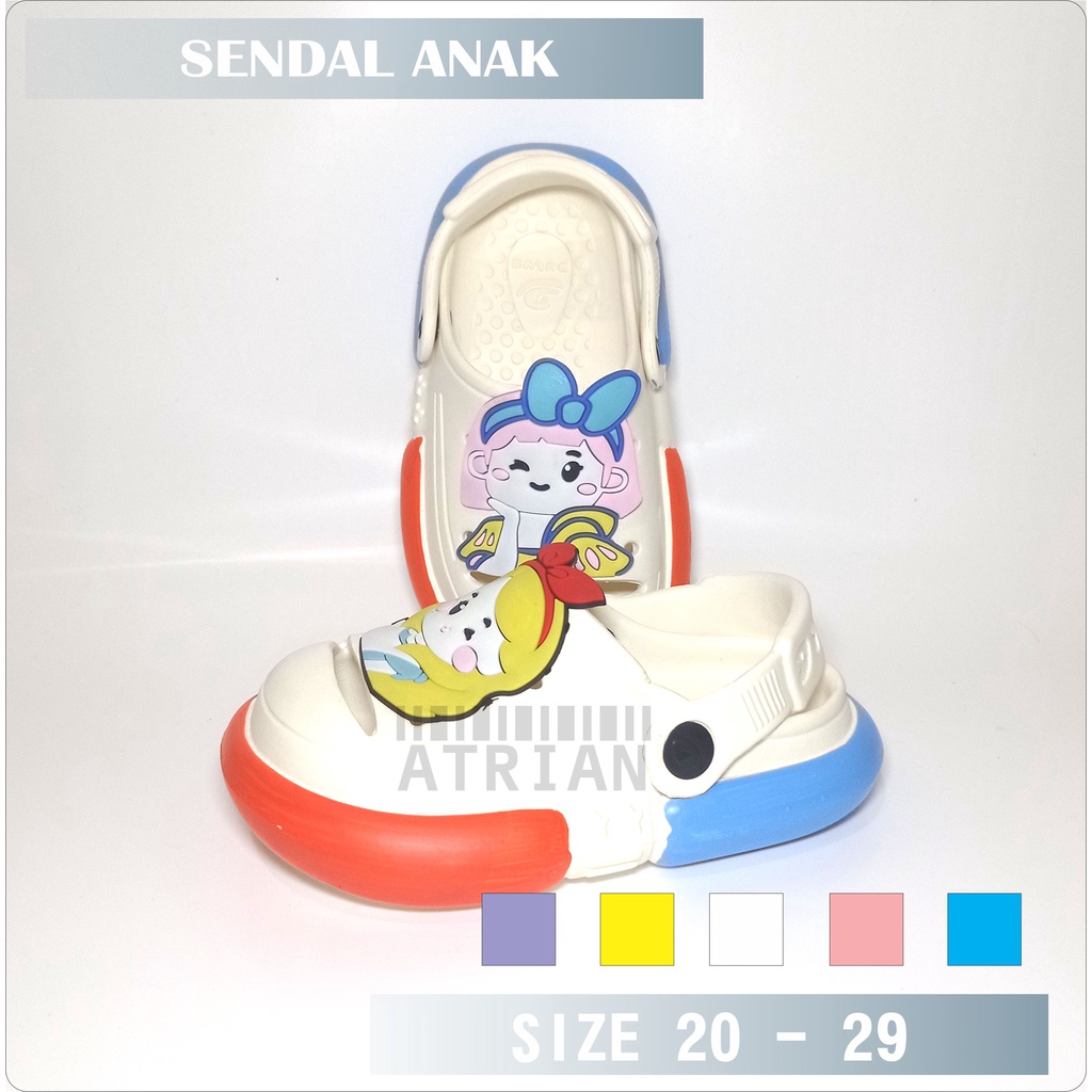 SENDAL BAIM ANAK PEREMPUAN - MOTIF BONEKA - SIZE 20 - 29 - TERBARU