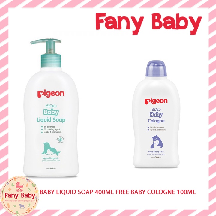 PIGEON BABY LIQUID SOAP 400ML PUMP FREE BABY COLOGNE 100ML / (BUNDLING)