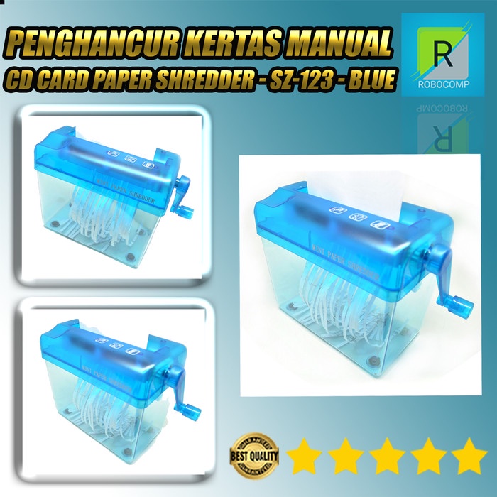 

[[JNT COD]] Penghancur Kertas Manual CD Card Paper Shredder - SZ-123 - Blue - Biru