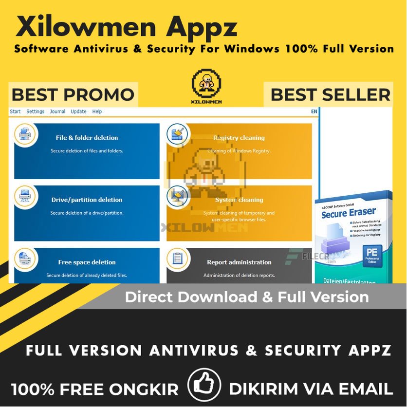 [Full Version] Ascomp Secure Eraser Professional Pro Security Lifetime Win OS