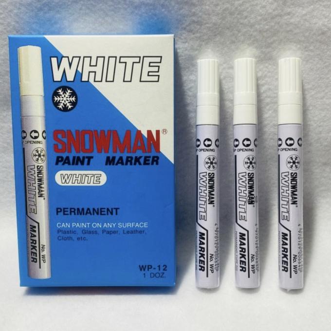 

SPIDOL SNOWMAN PERMANENT MARKER WP-12 TINTA PUTIH / 1 BOX ISI 12 PCS