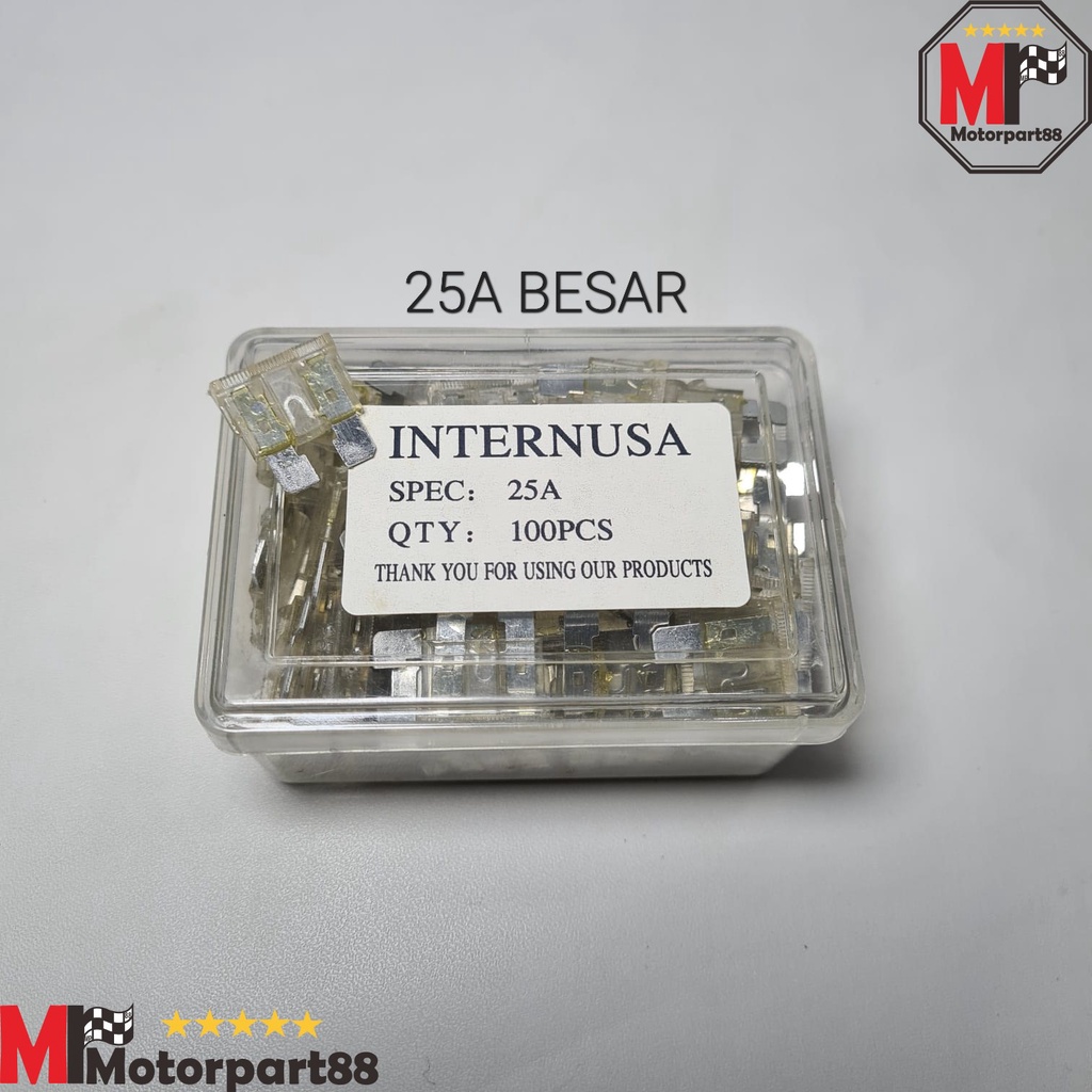 SEKRING SKRING SIKRING FUSE PIUS TANCAP COLOK BESAR 20A 25A 30A HARGA UNTUK 100PCS