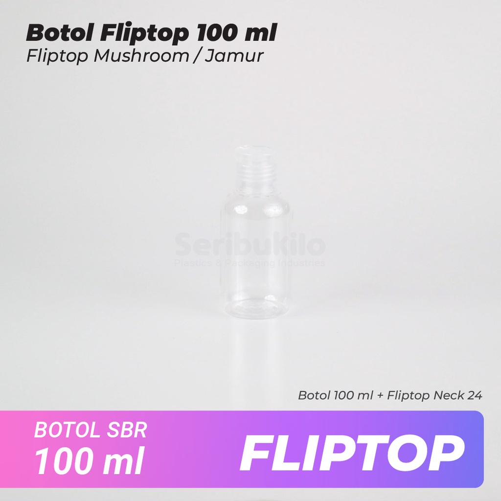 Botol Fliptop SBR 100ml/Botol PET 100ml Fliptop Mushroom/Jamur SBR