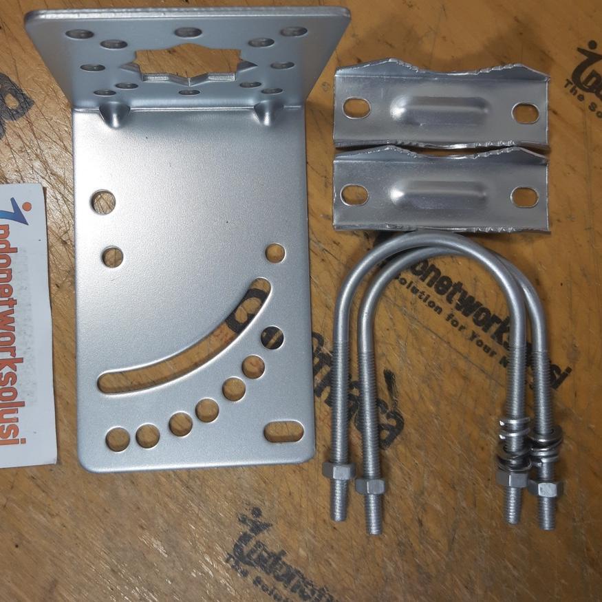 ✭ Bracket breket dan L clamp klem dudukan tiang antena GRID Yagi Omni TV Radio HIGH GRADE ♠