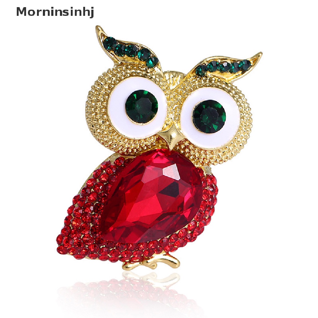 Mornin Kristal Mata Besar Owl Bros Untuk Wanita Klasik Burung Hantu Pesta Santai Bros Pin Hadiah Seri Hewan Bros id